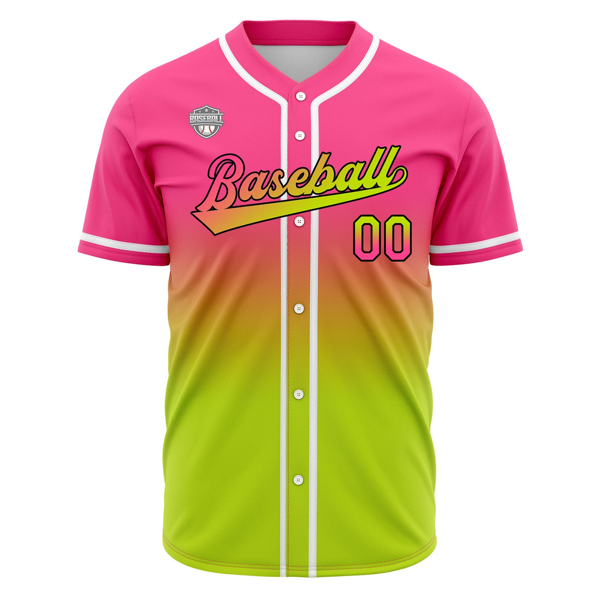 Camisetas de béisbol personalizadas con degradado nombre número y logotipo