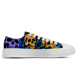Resalta tu estilo con las zapatillas bajas de lona Skeleton para hombre y mujer