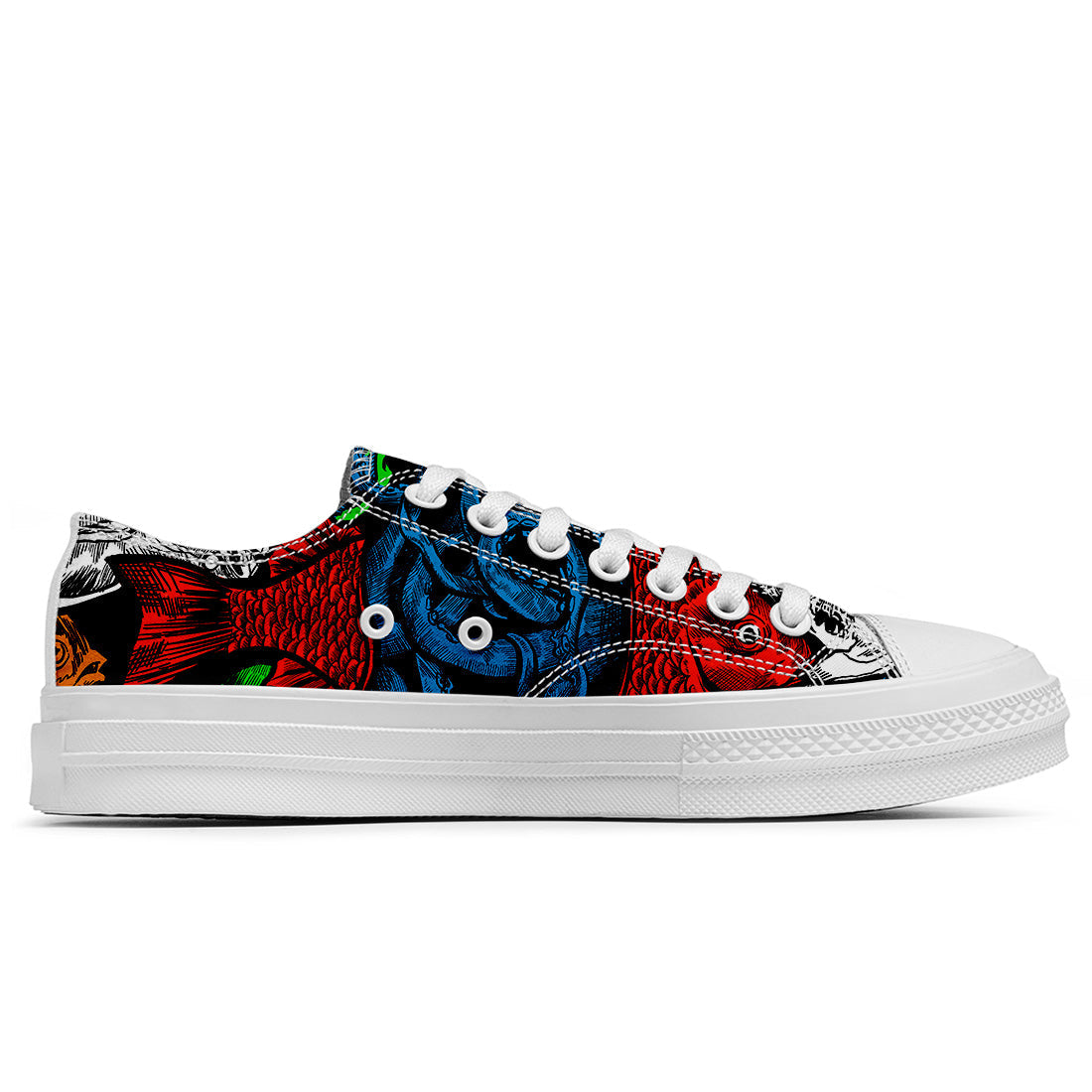 Resalta tu estilo con las zapatillas bajas de lona Fish para hombre y mujer