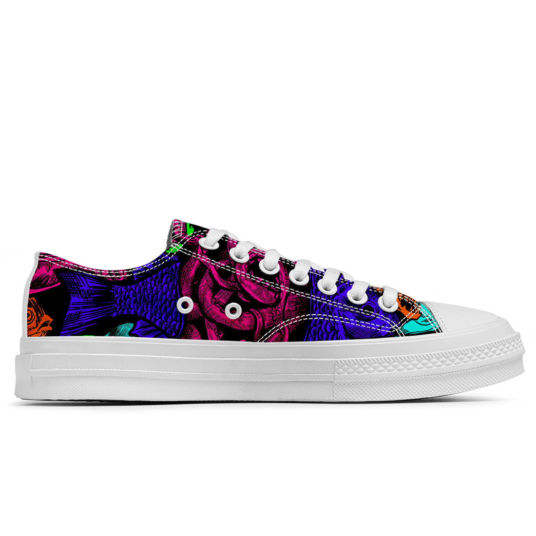 Resalta tu estilo con las zapatillas bajas de lona Fish para hombre y mujer