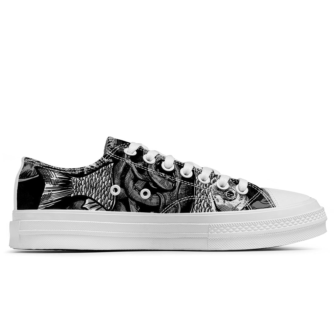 Resalta tu estilo con las zapatillas bajas de lona Fish para hombre y mujer