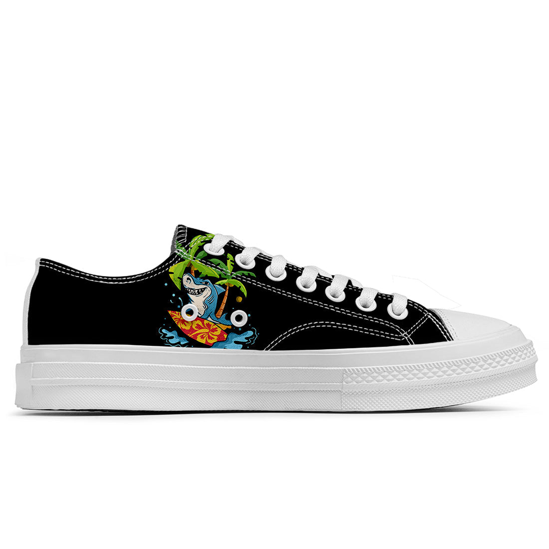 Realza tu estilo con las zapatillas bajas de lona Shark para hombre y mujer