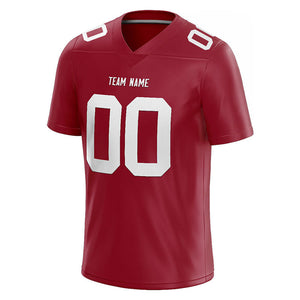 customized  authentic football jersey red-white mesh