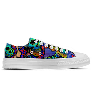 Resalta tu estilo con las zapatillas bajas de lona Skeleton para hombre y mujer