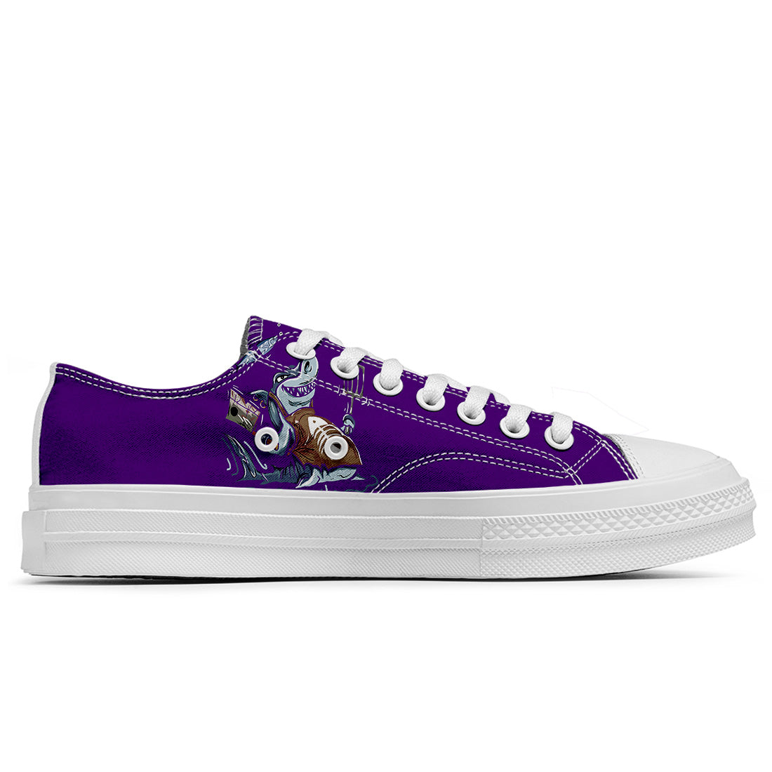 Realza tu estilo con las zapatillas bajas de lona Shark para hombre y mujer
