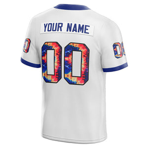 customized authentic tie dye football jersey white-red mesh