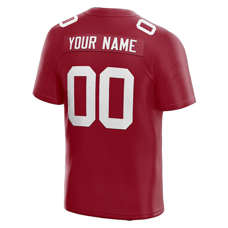 customized  authentic football jersey red-white mesh