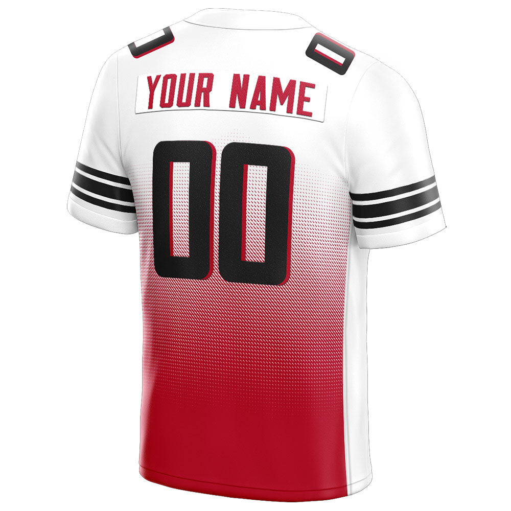 custom authentic gradient fashion football jersey white-red-black mesh