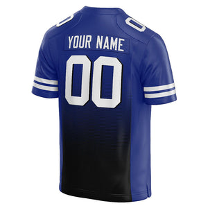 custom authentic gradient fashion football jersey royal-black-white mesh