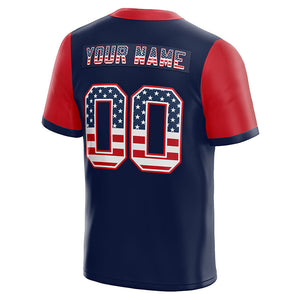 customized authentic football jersey navy-red-white mesh big size 7x