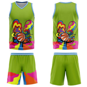 Uniforme de baloncesto verde personalizado con tu logotipo-nombre y número impresos
