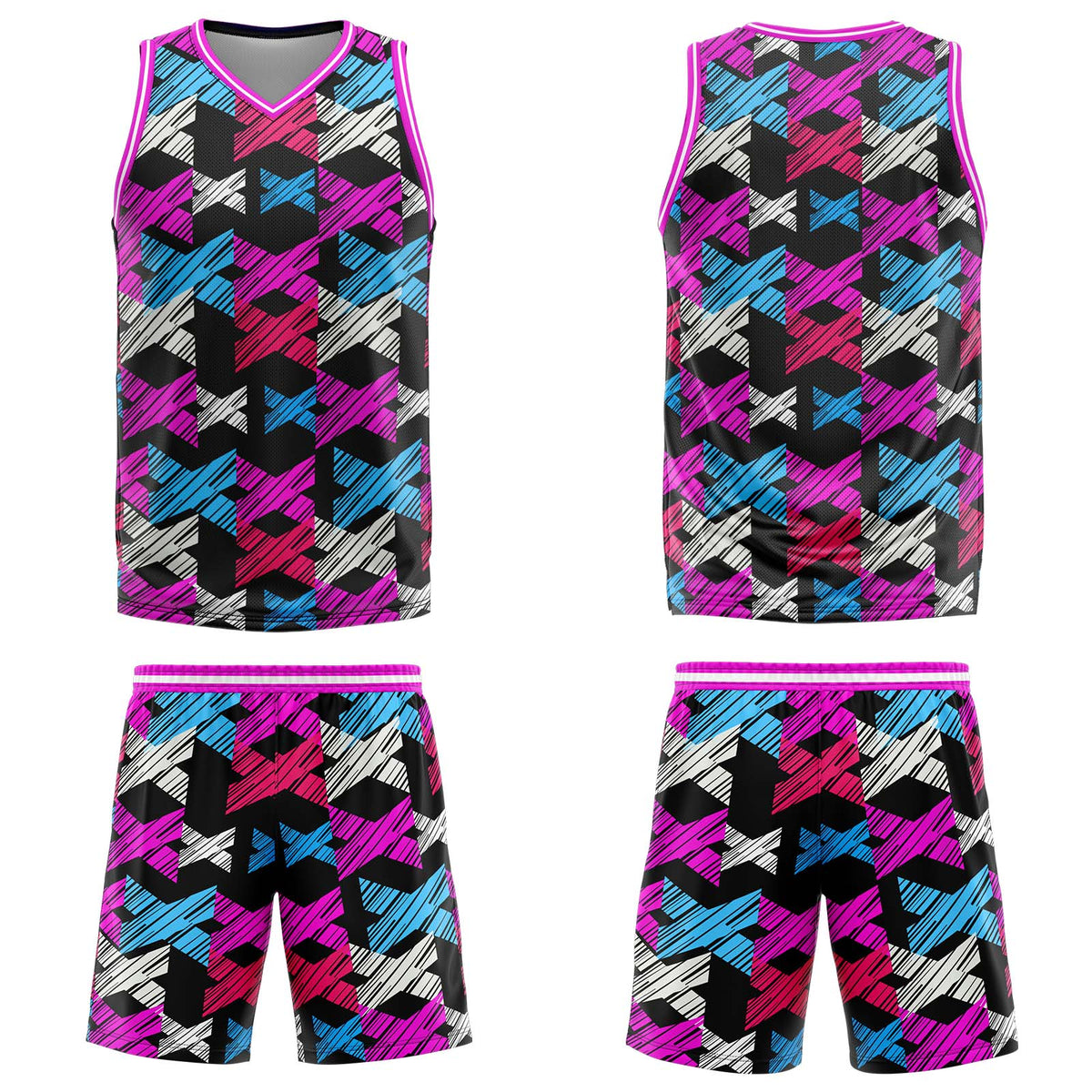 Uniforme de baloncesto rosa palo personalizado con tu logotipo-nombre y número impresos