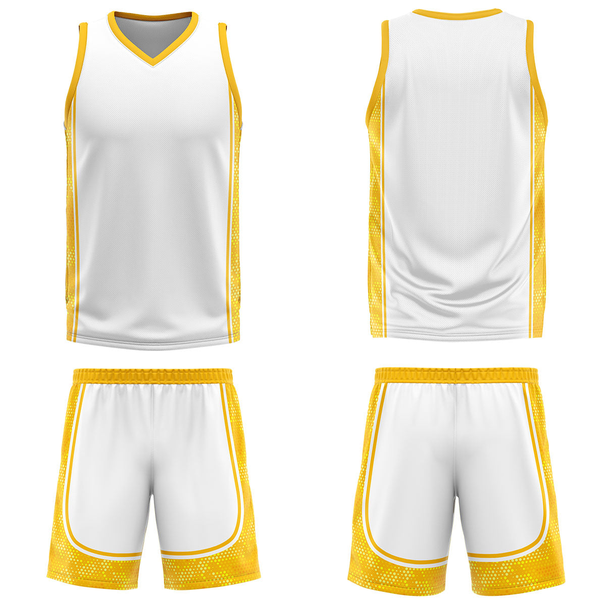 Uniforme de baloncesto personalizado blanco y naranja con tu logotipo-nombre y número impresos
