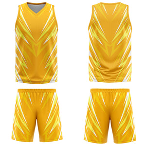 Uniforme de baloncesto personalizado con triángulo naranja y camiseta estampada con tu logotipo-nombre y número
