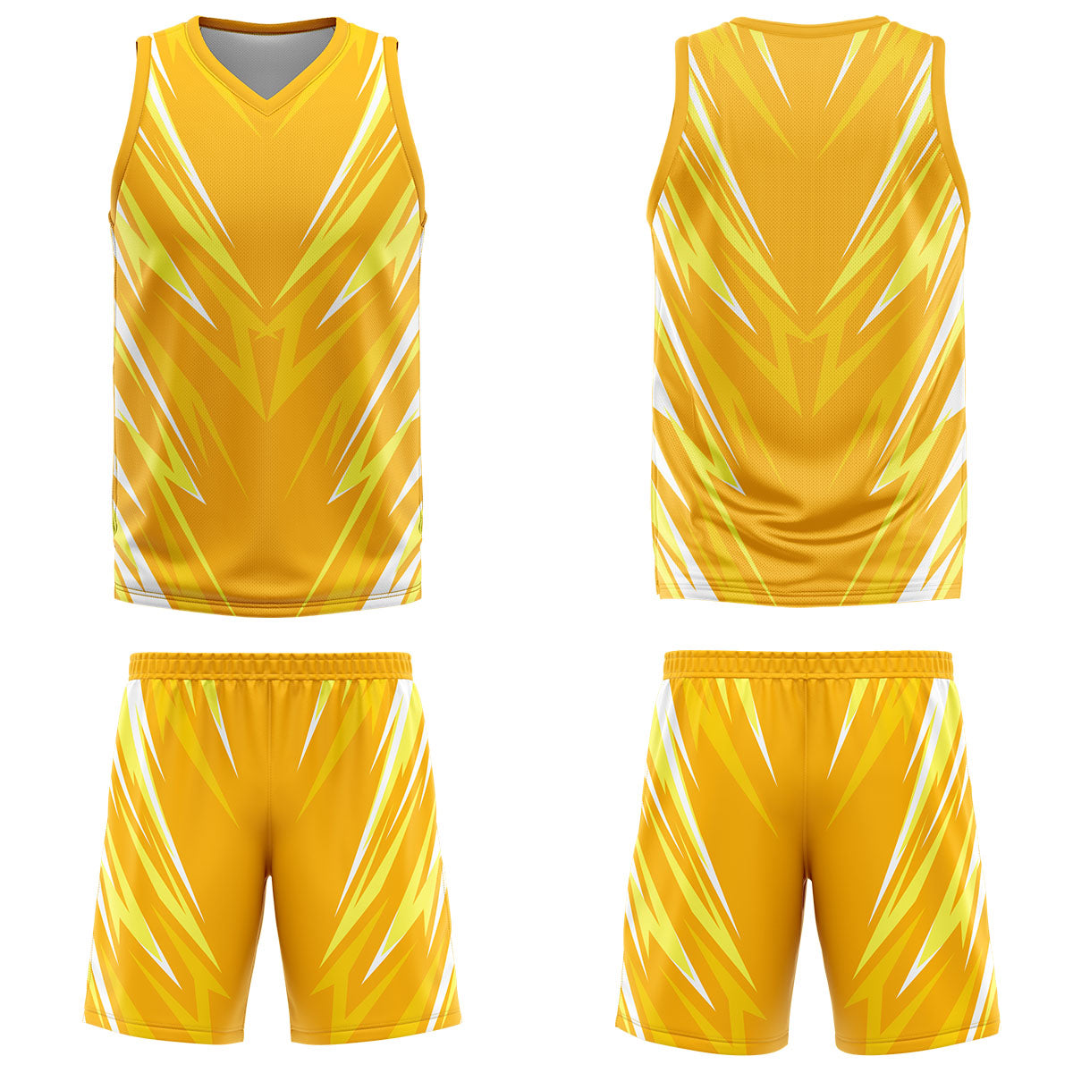 Uniforme de baloncesto personalizado con triángulo naranja y camiseta estampada con tu logotipo-nombre y número