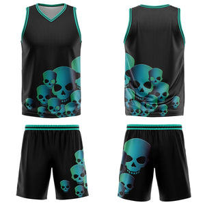 Uniforme de baloncesto personalizado en color verde fluido con tu logotipo-nombre y número impresos