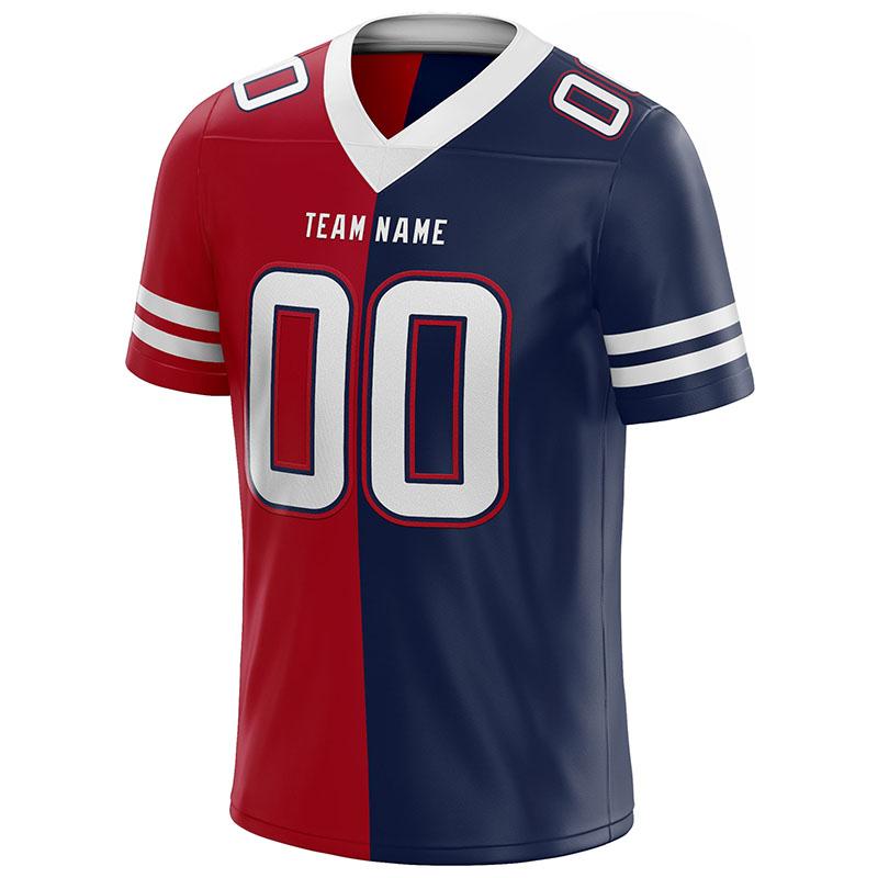 custom authentic split fashion football jersey gray-white-royal mesh