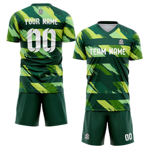 custom soccer uniform jersey kids adults personalized set jersey shirt green