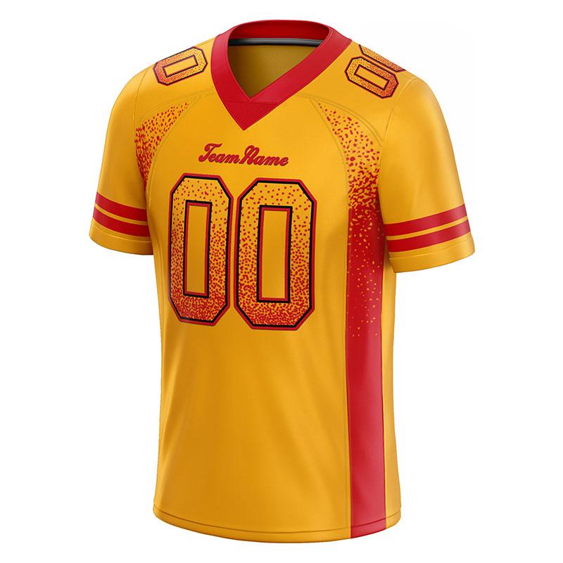 custom authentic drift fashion football jersey yellow-red mesh