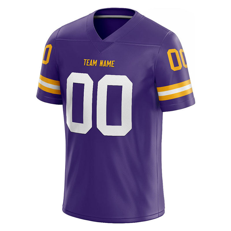 customized  authentic football jersey purple-white-yellow