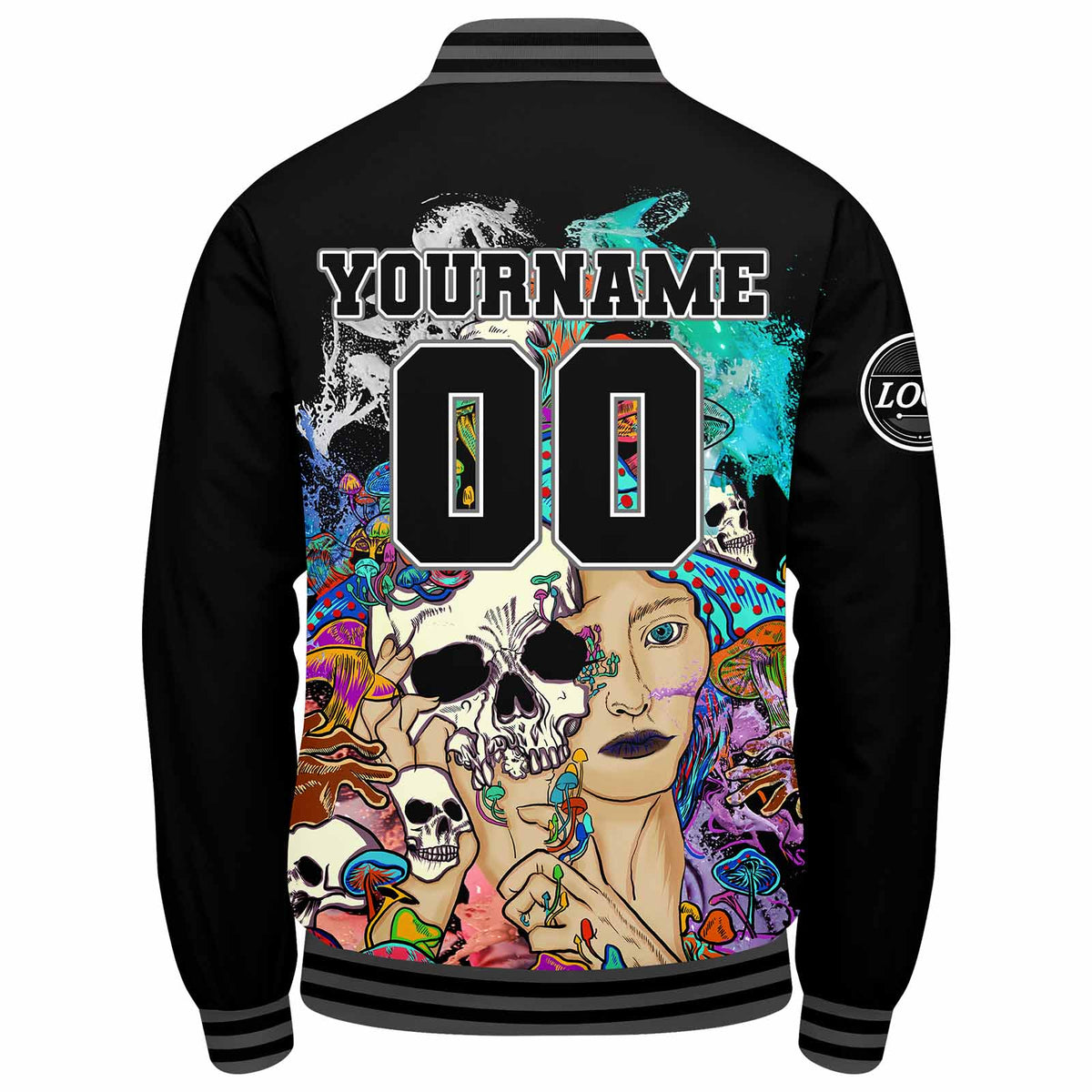 Chaqueta universitaria personalizada estilo Letterman para hombres-mujeres y jóvenes-color gris