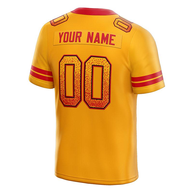 custom authentic drift fashion football jersey yellow-red mesh