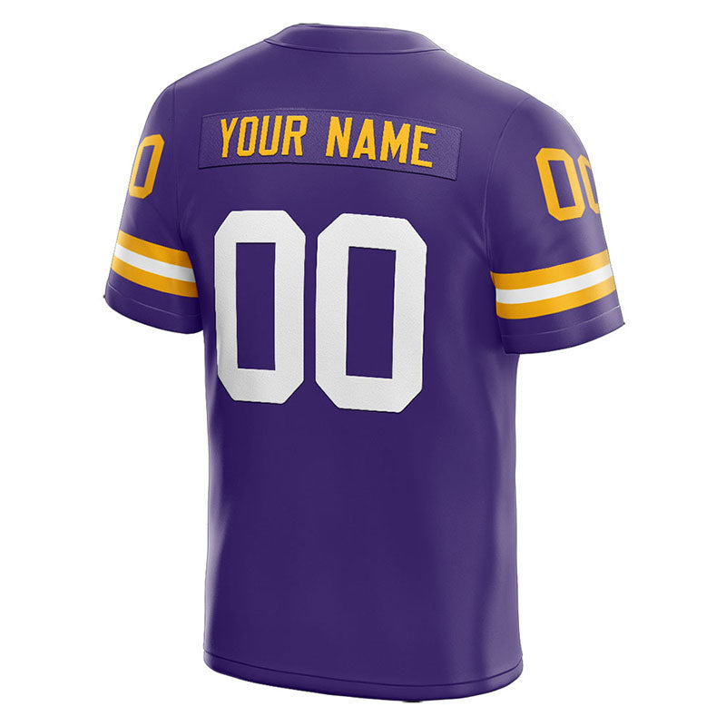 customized  authentic football jersey purple-white-yellow