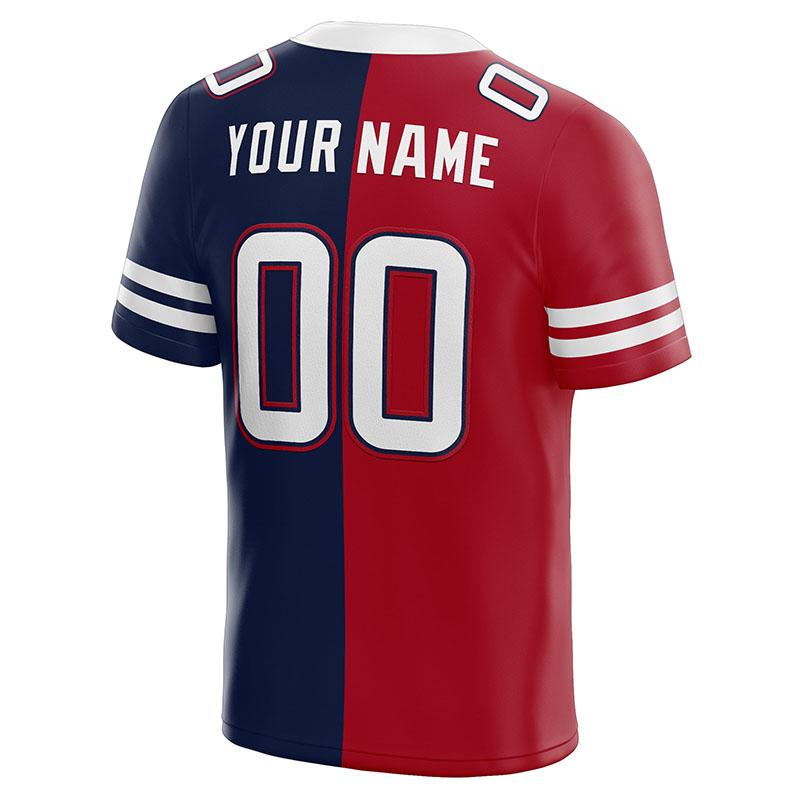 custom authentic split fashion football jersey gray-white-royal mesh