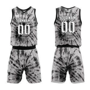 Uniforme de baloncesto gris personalizado con tu logotipo-nombre y número impresos