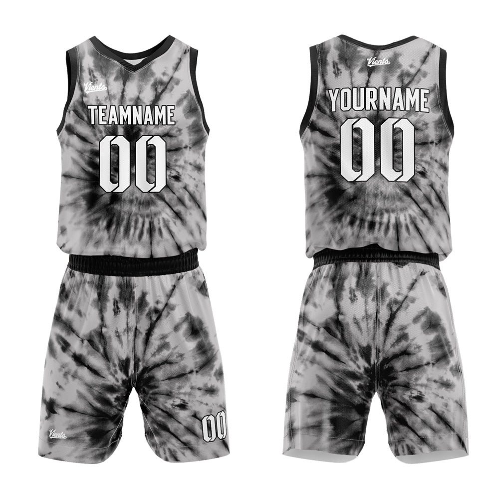 Uniforme de baloncesto gris personalizado con tu logotipo-nombre y número impresos