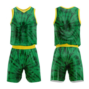 Uniforme de baloncesto verde personalizado con tu logotipo-nombre y número impresos