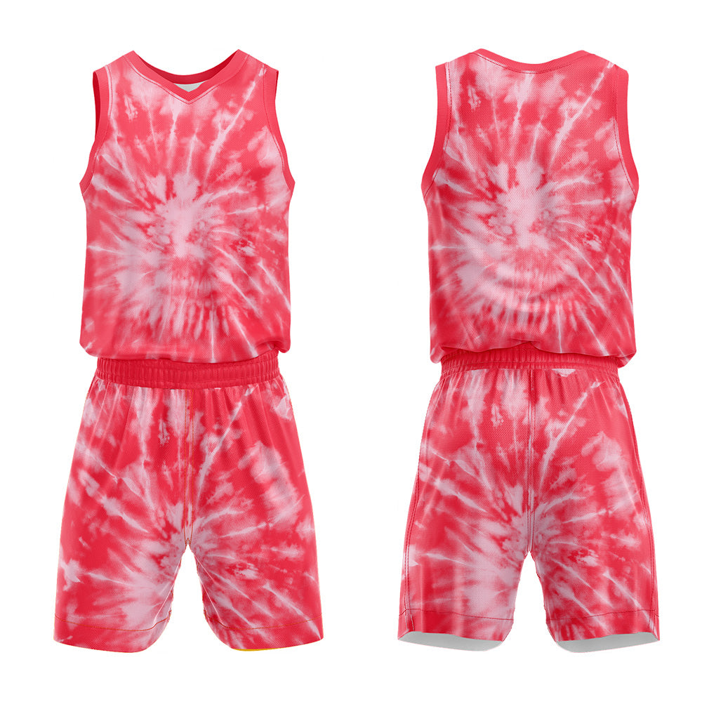 Uniforme de baloncesto rojo personalizado con tu logotipo-nombre y número impresos