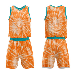 Uniforme de baloncesto naranja personalizado con tu logotipo-nombre y número impresos
