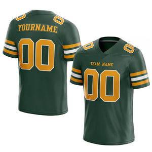 customized authentic football jersey midnight green gold-white mesh