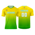Conjunto personalizado de camiseta de uniforme amarillo y verde para niños y adultos