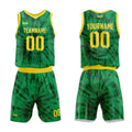 Uniforme de baloncesto verde personalizado con tu logotipo-nombre y número impresos