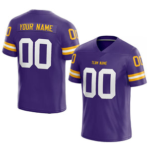 customized  authentic football jersey purple-white-yellow
