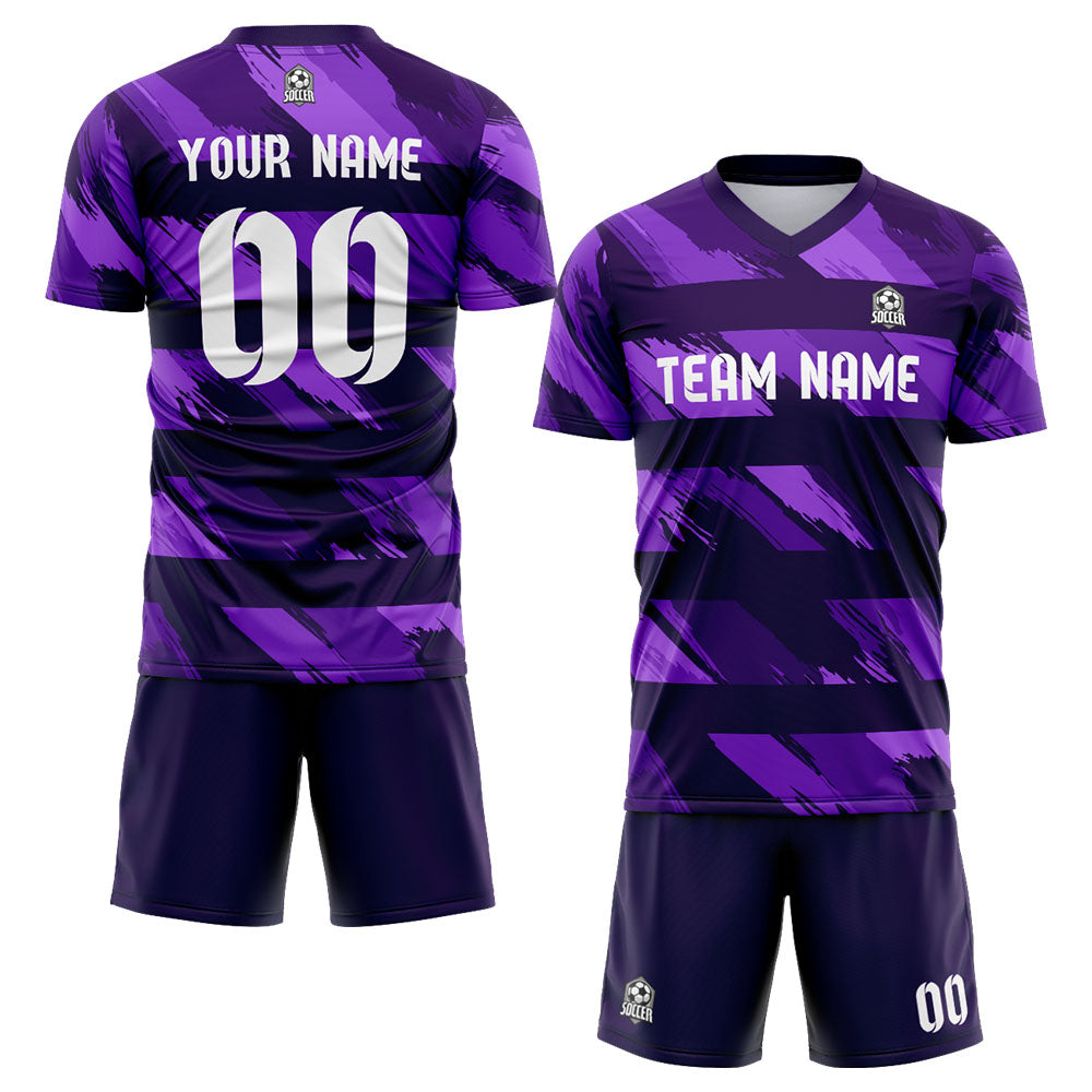 custom soccer uniform jersey kids adults personalized set jersey shirt purple