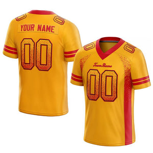 custom authentic drift fashion football jersey yellow-red mesh