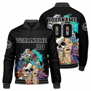 Chaqueta universitaria personalizada estilo Letterman para hombres-mujeres y jóvenes-color gris