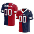 custom authentic split fashion football jersey navy-red-white mesh