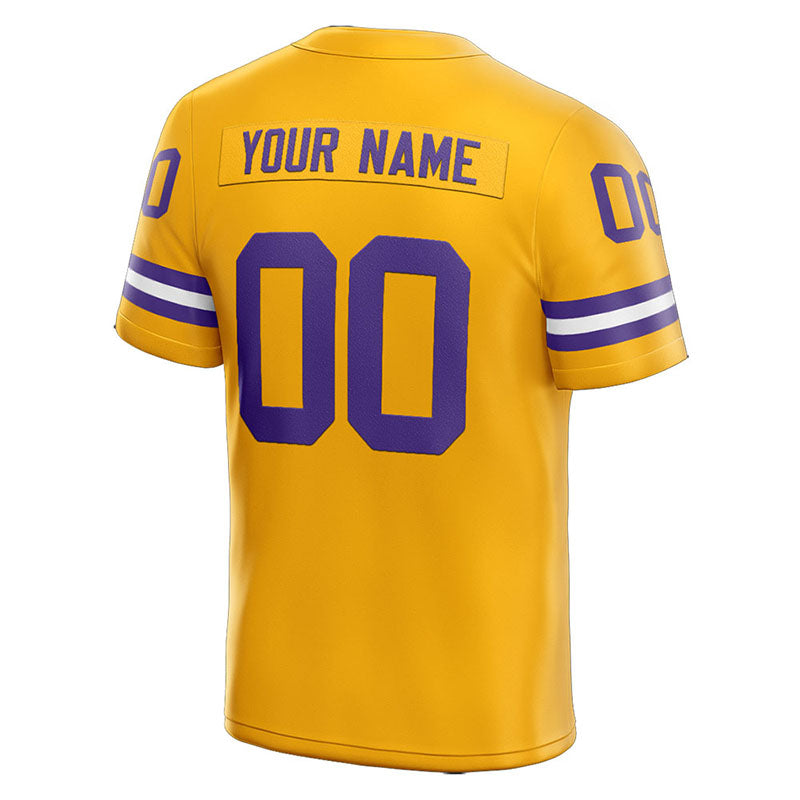 customized  authentic football jersey yellow-purple-white