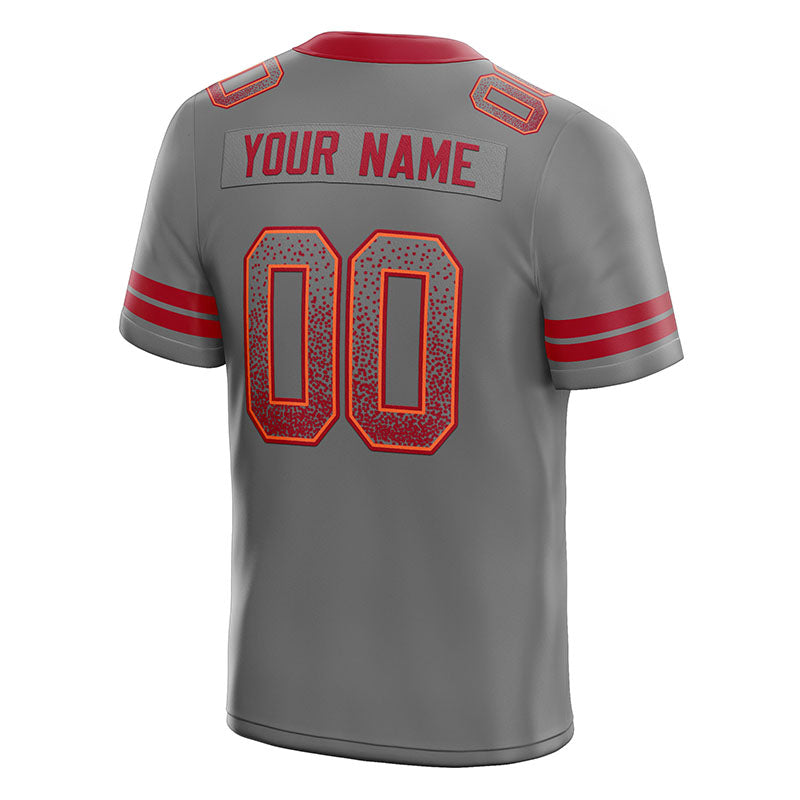 custom authentic drift fashion football jersey gray-red mesh
