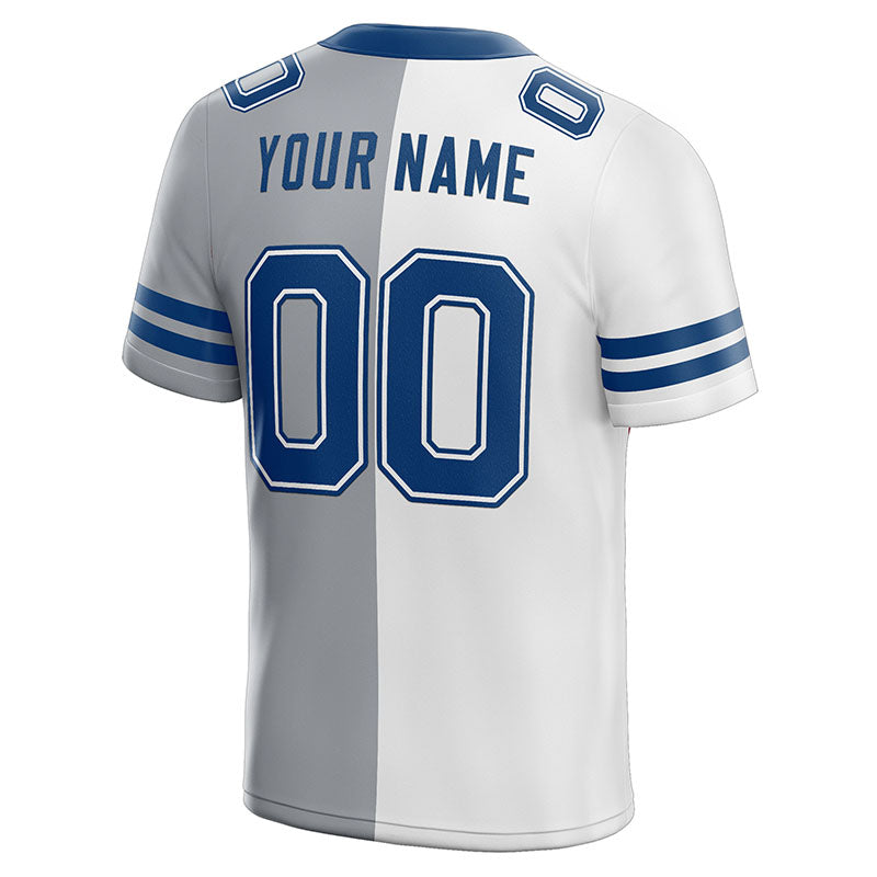 custom authentic split fashion football jersey navy-red-white mesh