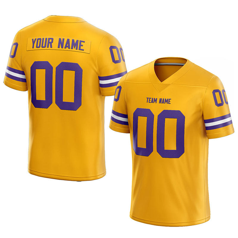 customized  authentic football jersey yellow-purple-white