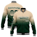 Chaqueta universitaria personalizada estilo Letterman para hombres-mujeres y jóvenes-color caqui y verde oscuro