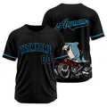 Uniformes de béisbol personalizados Motor Shark en color negro de alta calidad para adultos y niños & optimizados para el rendimiento