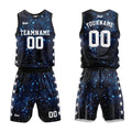 Uniforme de baloncesto personalizado con estampado de cielo estrellado-impreso con tu logotipo-nombre y número