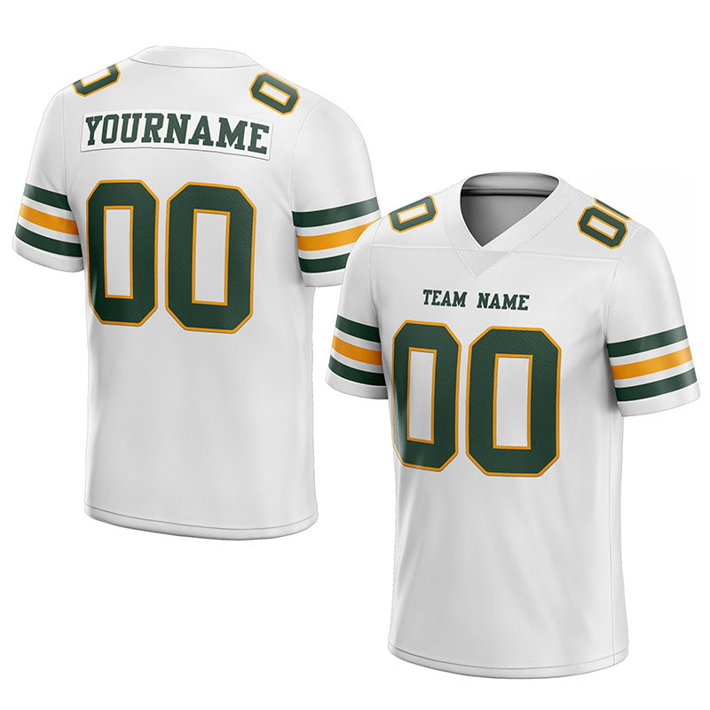 customized authentic football jersey midnight green gold-white mesh