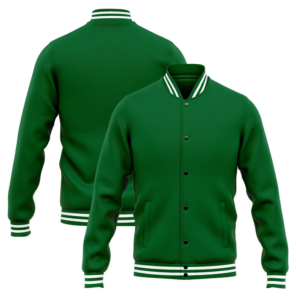 Chaqueta universitaria personalizada estilo Letterman para hombres-mujeres y jóvenes-color verde